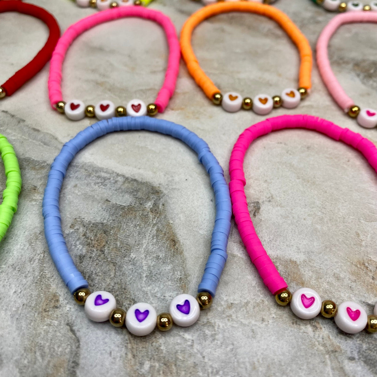 Bracelet - Clay + Bead - Hearts