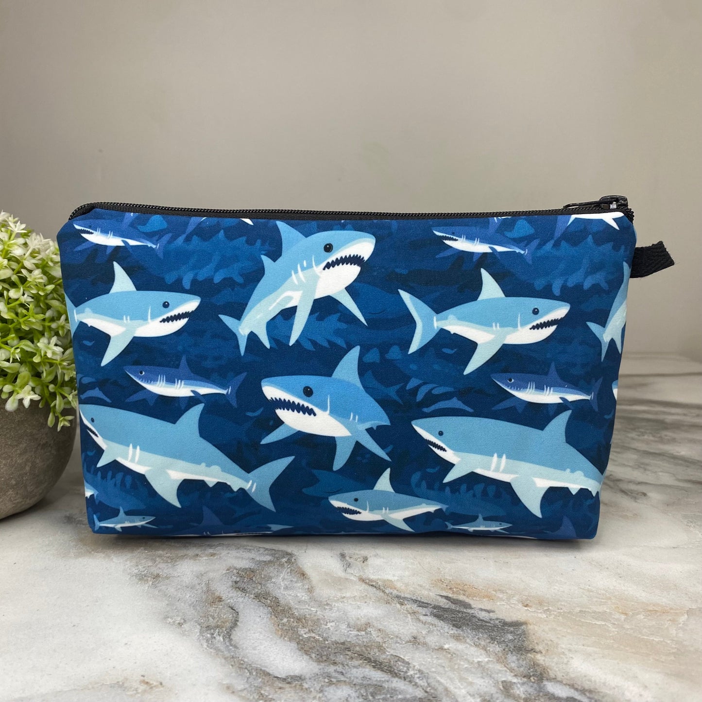 Pouch - Sharks on Blue