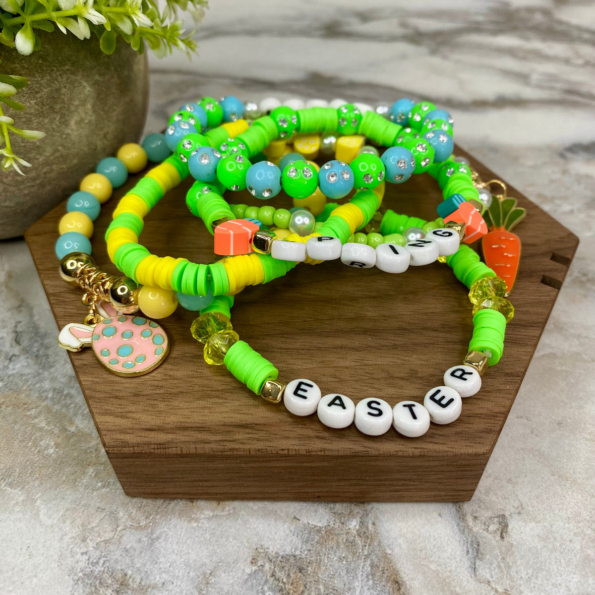 Bracelet - Clay + Bead - Easter Mix #7
