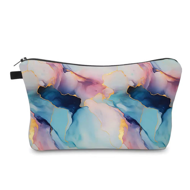 Pouch - Marble Blue Purple Gold