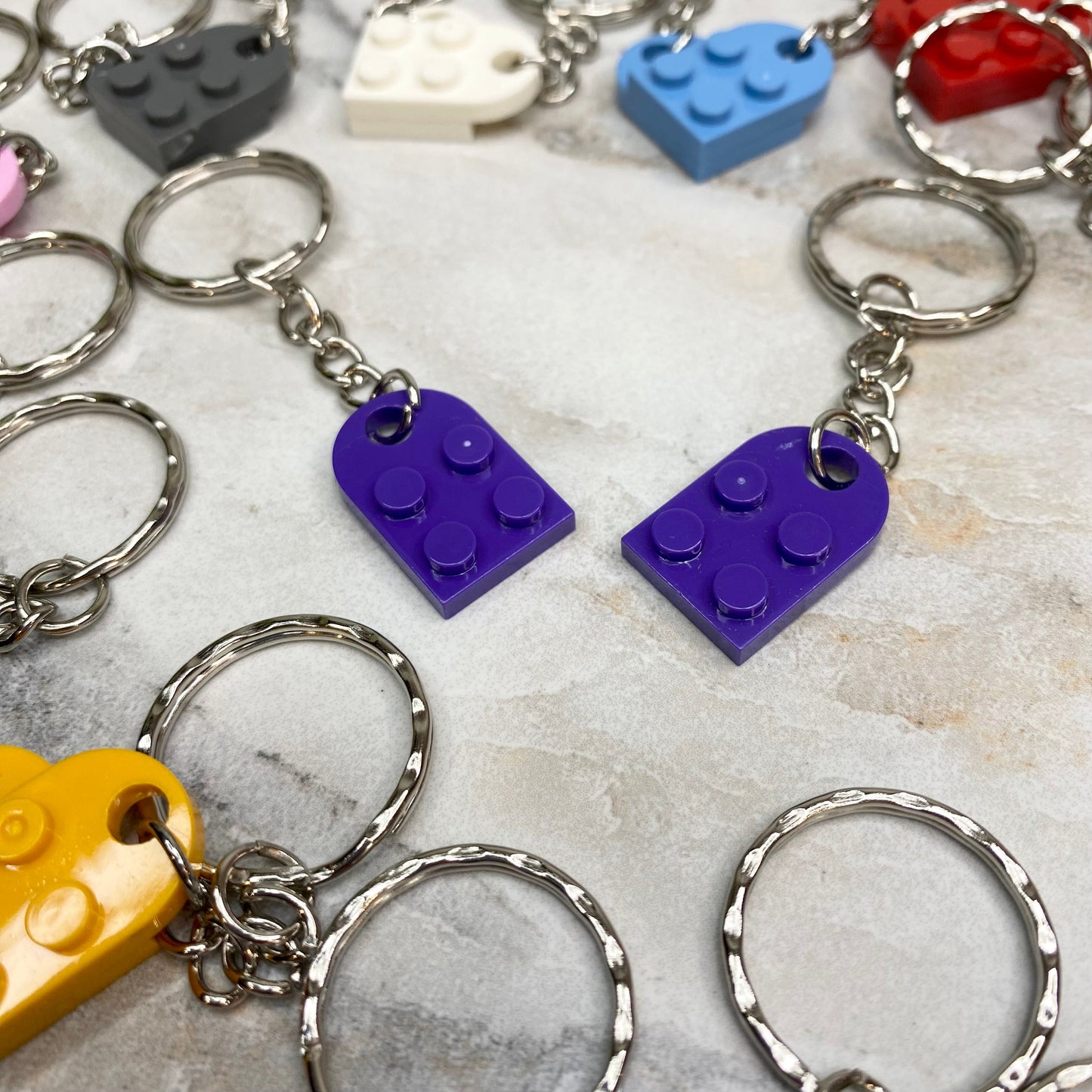 Keychain - Pull-Apart Building Block Hearts