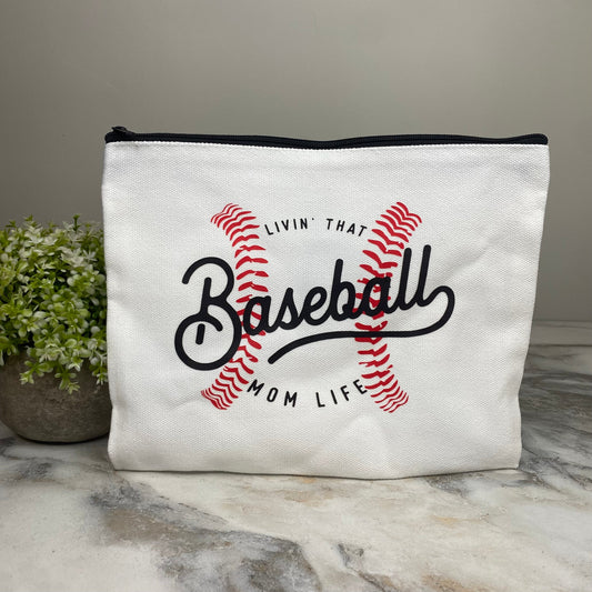 Canvas Pouch XL - Baseball Mom Life