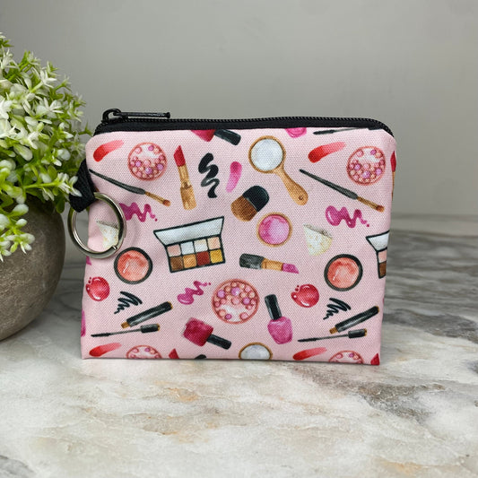 Mini Pouch - Makeup Lipstick Eye Shadow on Pink