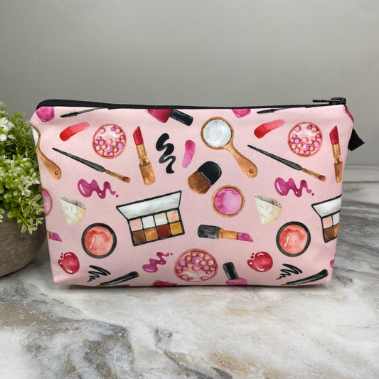 Pouch - Makeup Lipstick Eye Shadow on Pink