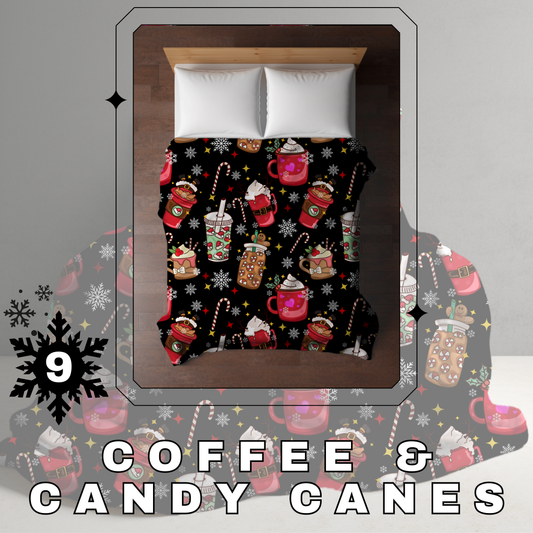 Blanket Christmas - Coffee & Candy Canes - PREORDER