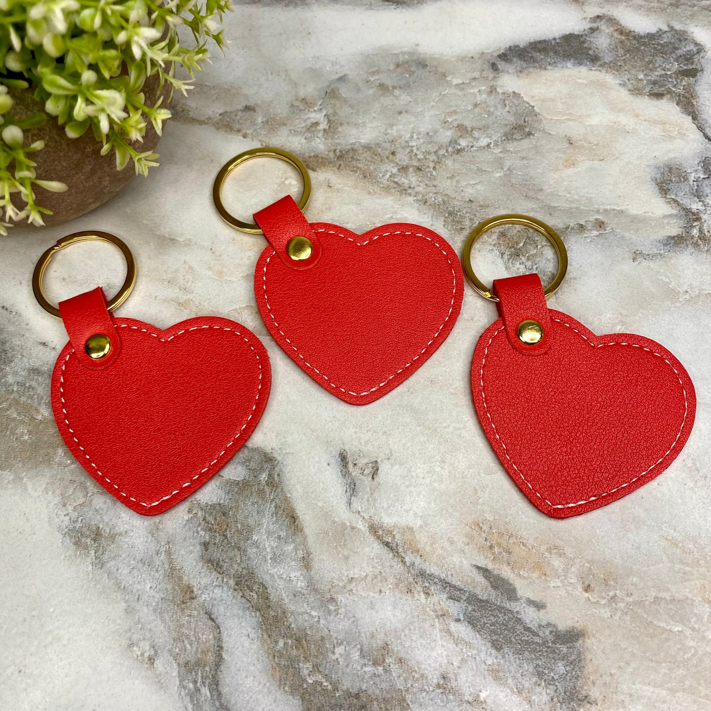 Keychain - Solid Heart - Red