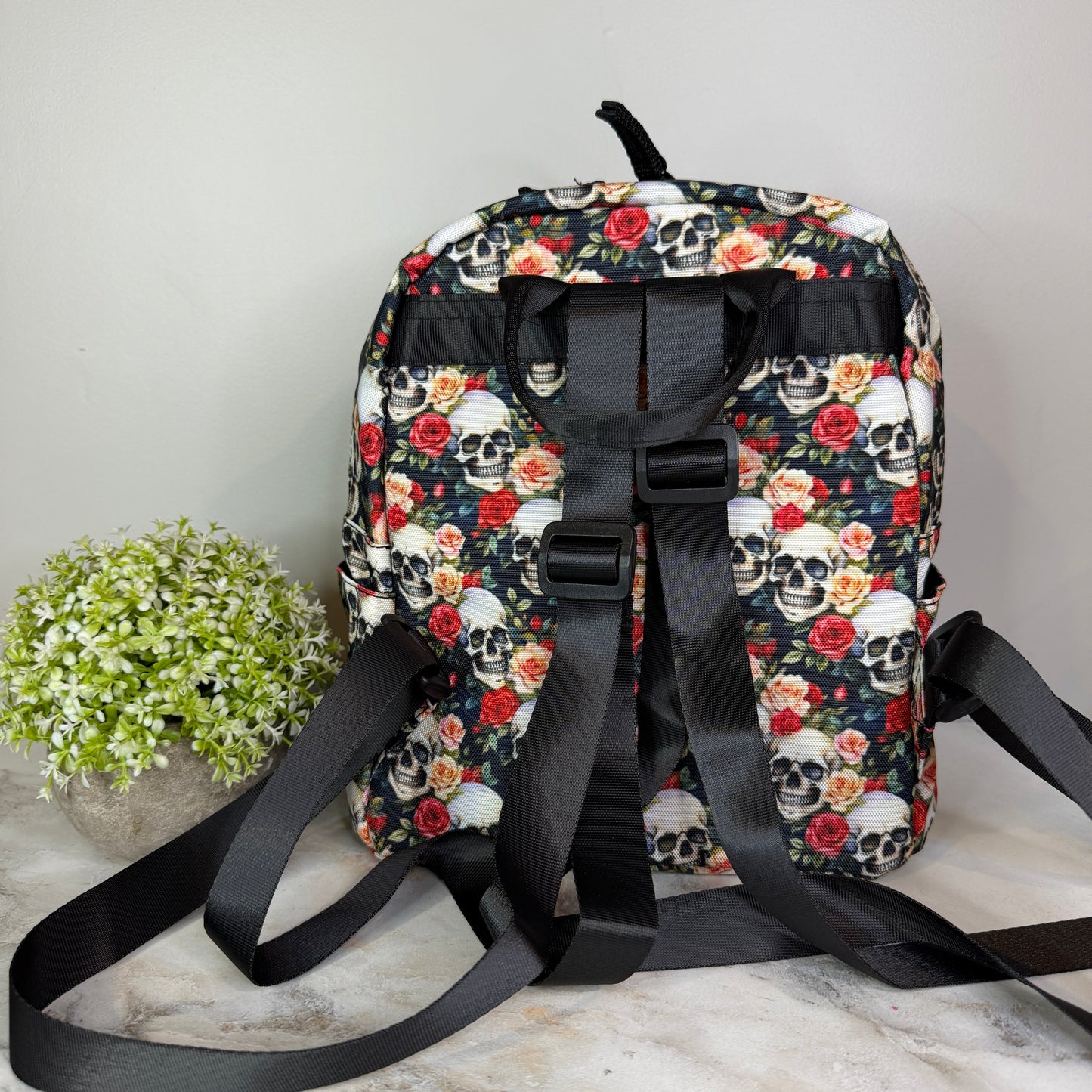 Mini Backpack - Halloween - Skull Roses