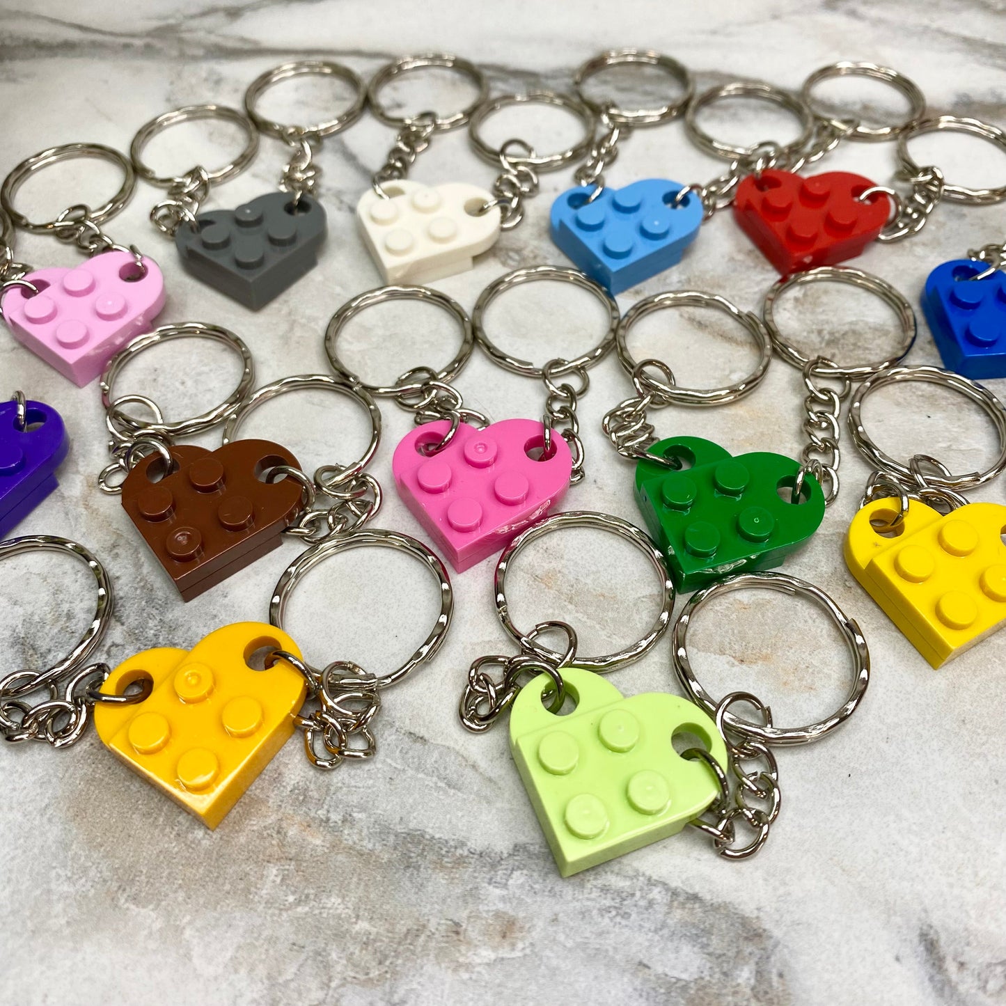 Keychain - Pull-Apart Building Block Hearts