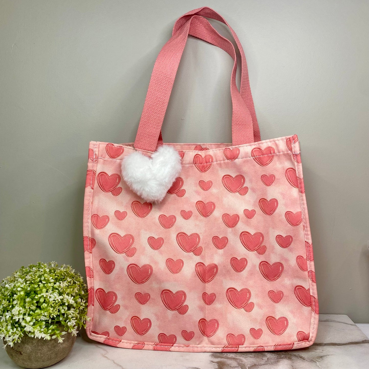 Heart Tote Bag - Light Pink