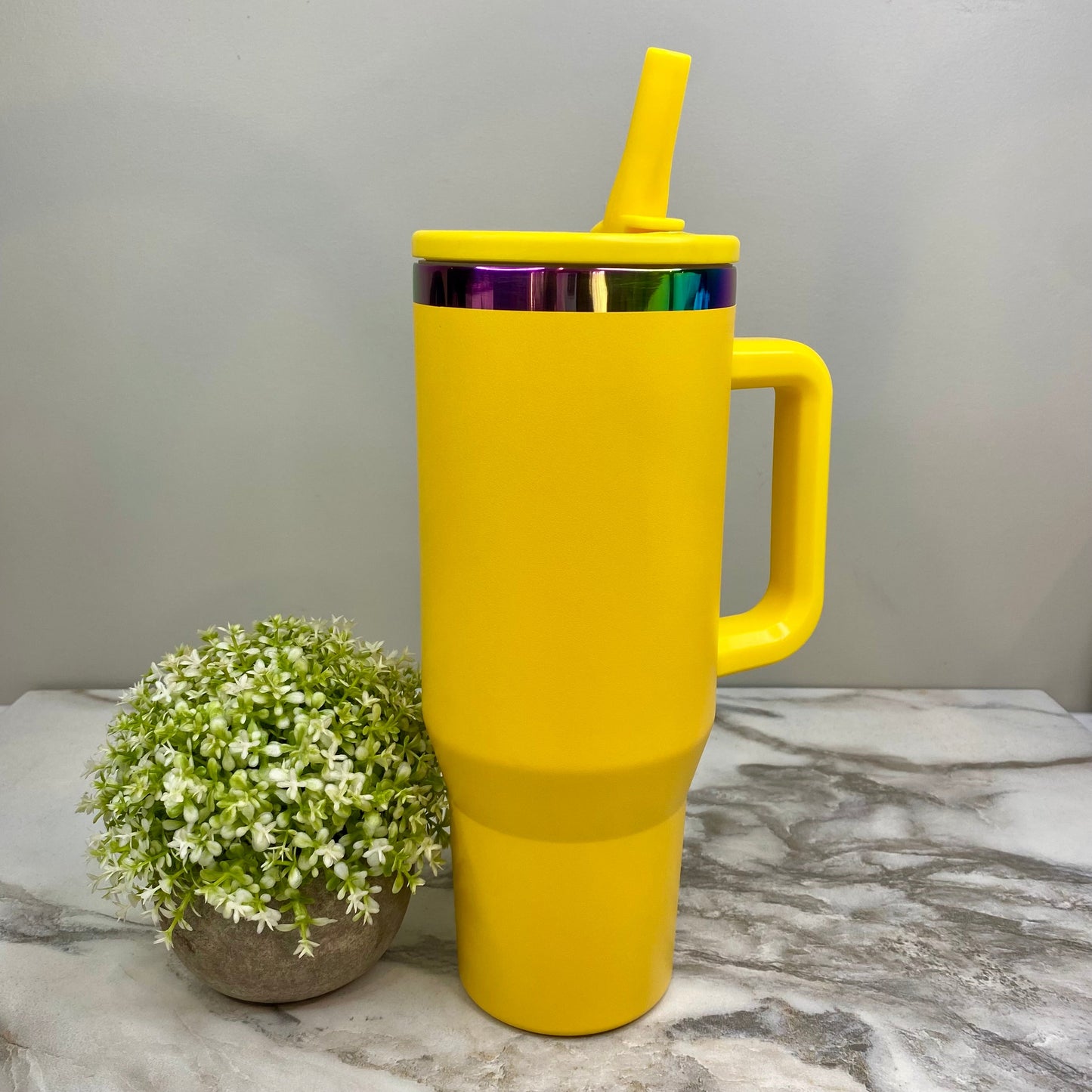 Tumbler 40oz - Built-In Straw Top - Yellow