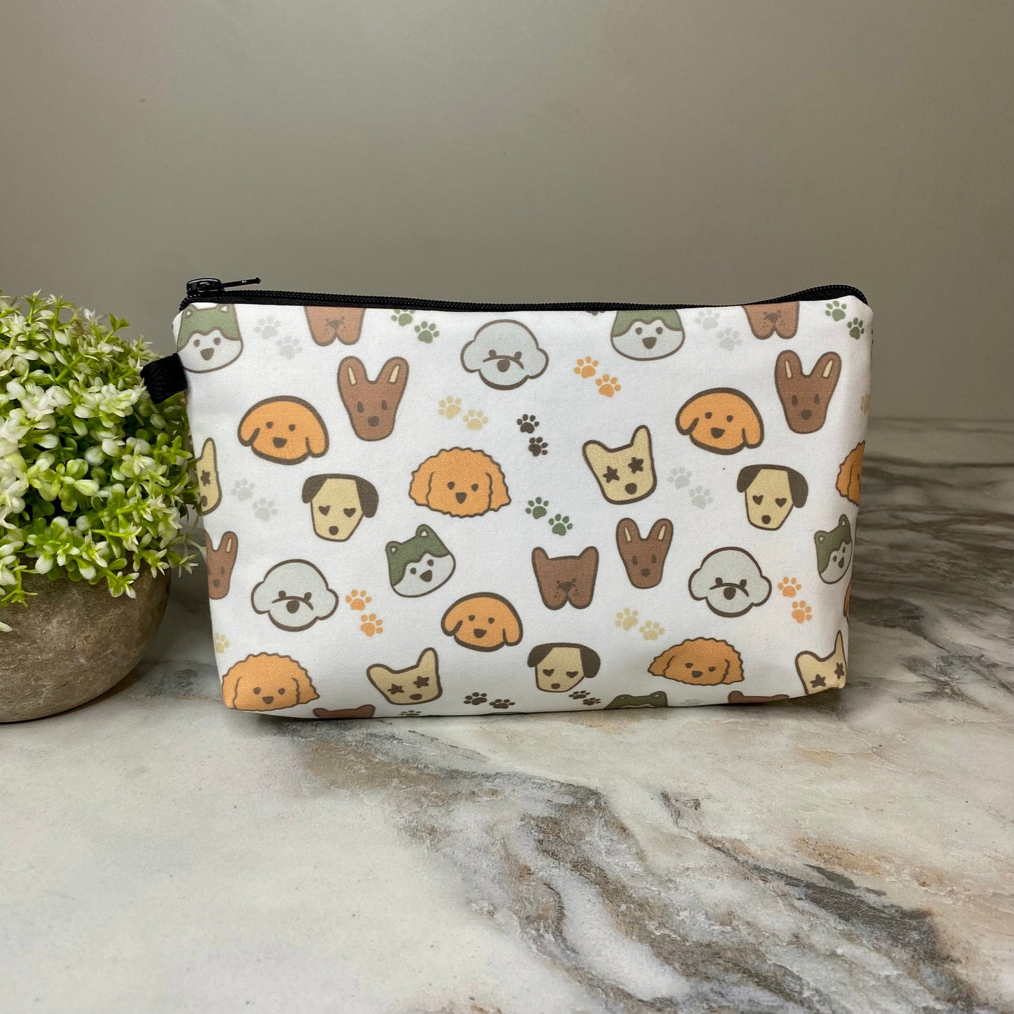 Pouch - Dog, Paw Prints & Dog Faces