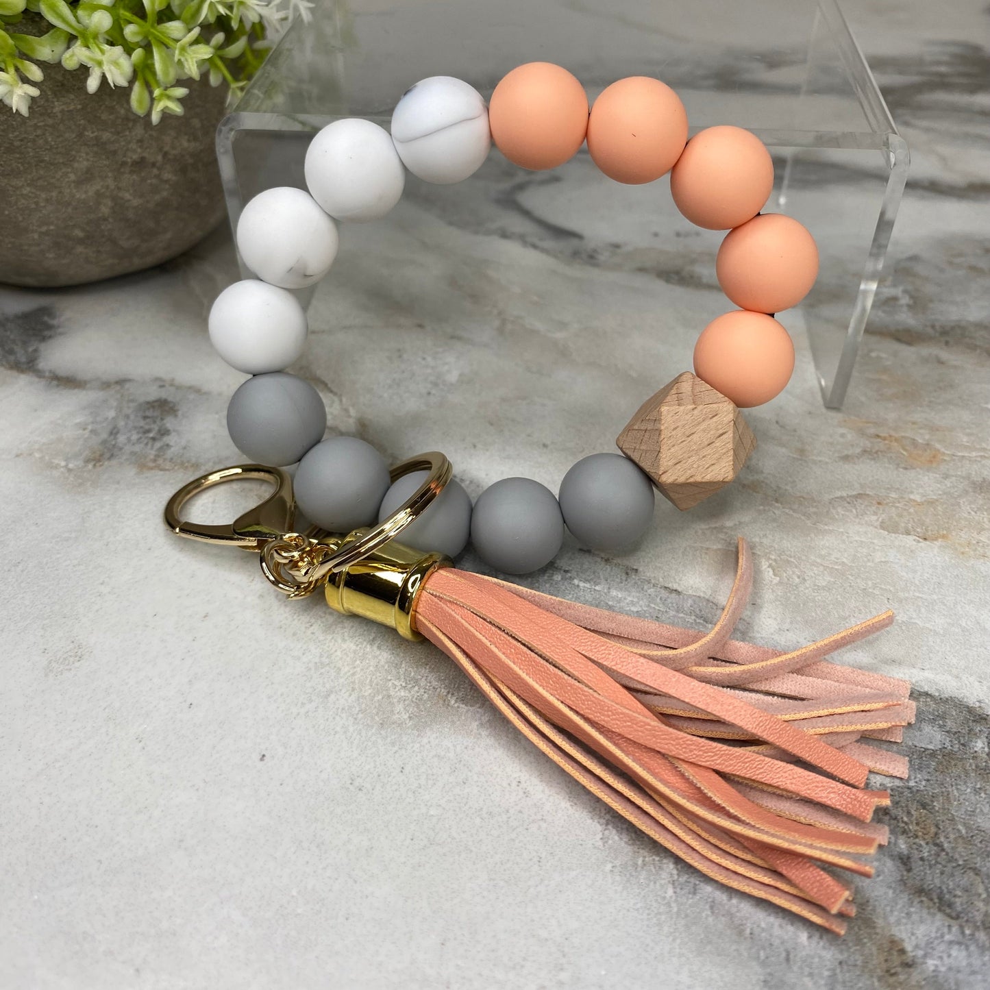 Silicone Bracelet Keychain - Orange
