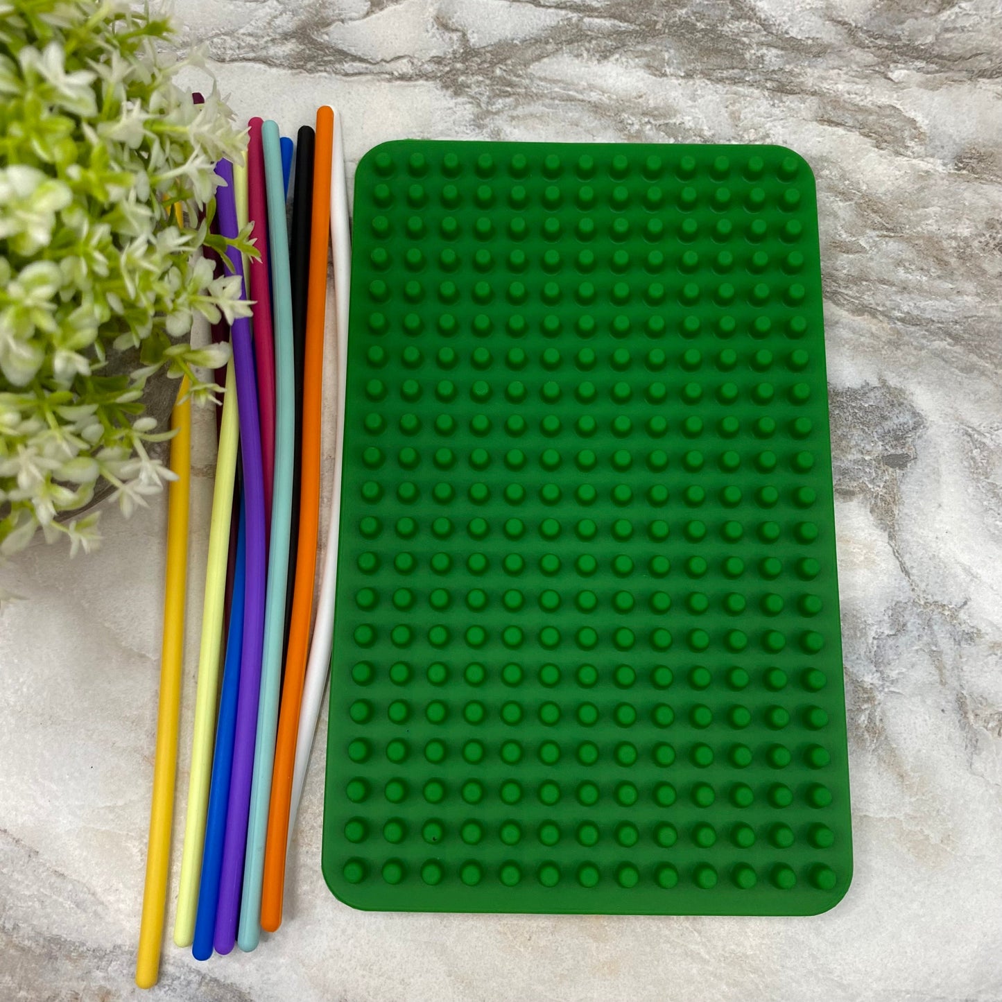 Silicone Sensory Activity Board Toy - Green Rectangle