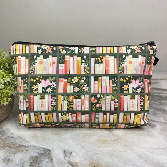 Pouch - Books Olive Green Shelf