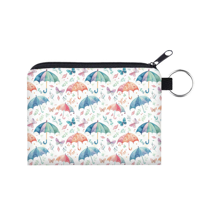 Mini Pouch - Umbrellas & Butterflies