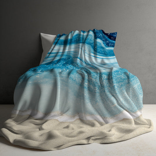 Blanket - Beach Blue Marble Waves