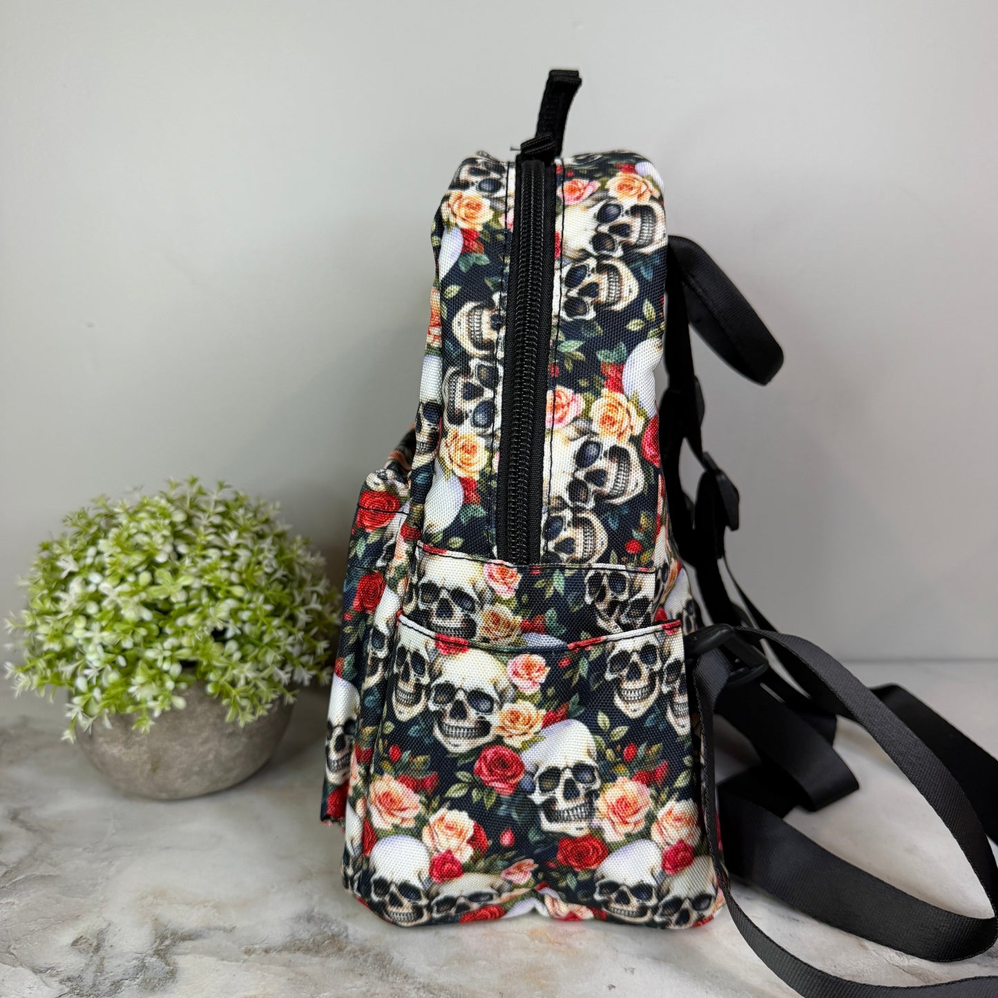 Mini Backpack - Halloween - Skull Roses