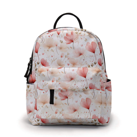Mini Backpack - Floral Pale Pink Cream