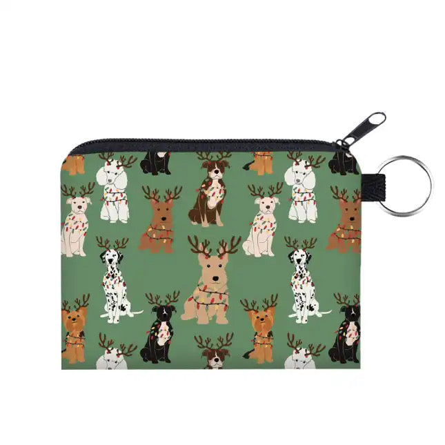 Mini Pouch - Christmas Green Dog