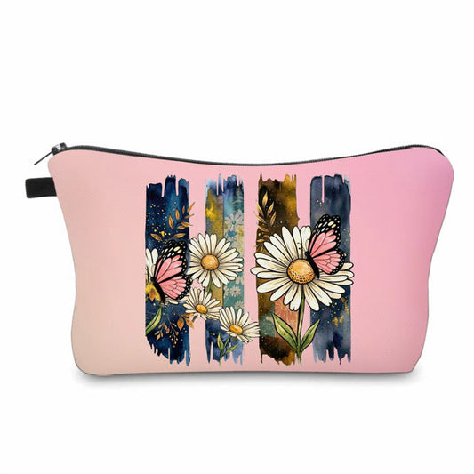 Pouch - Floral Stripe Butterfly