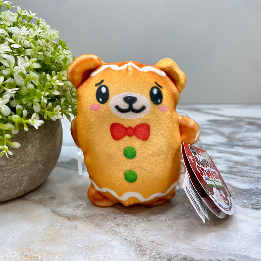 Bubble Stuffed Squishy Friends Toy - Holiday Christmas Holly Jolly - Bear Gingerbread Man