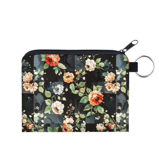 Mini Pouch - Floral on Black