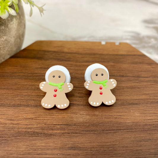 Acrylic Stud Earrings - Christmas - Gingerbread Man