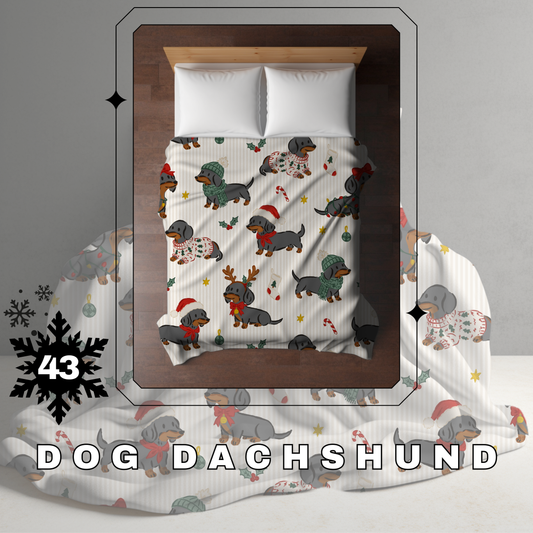 Blanket Christmas - Dog Dachshund - PREORDER