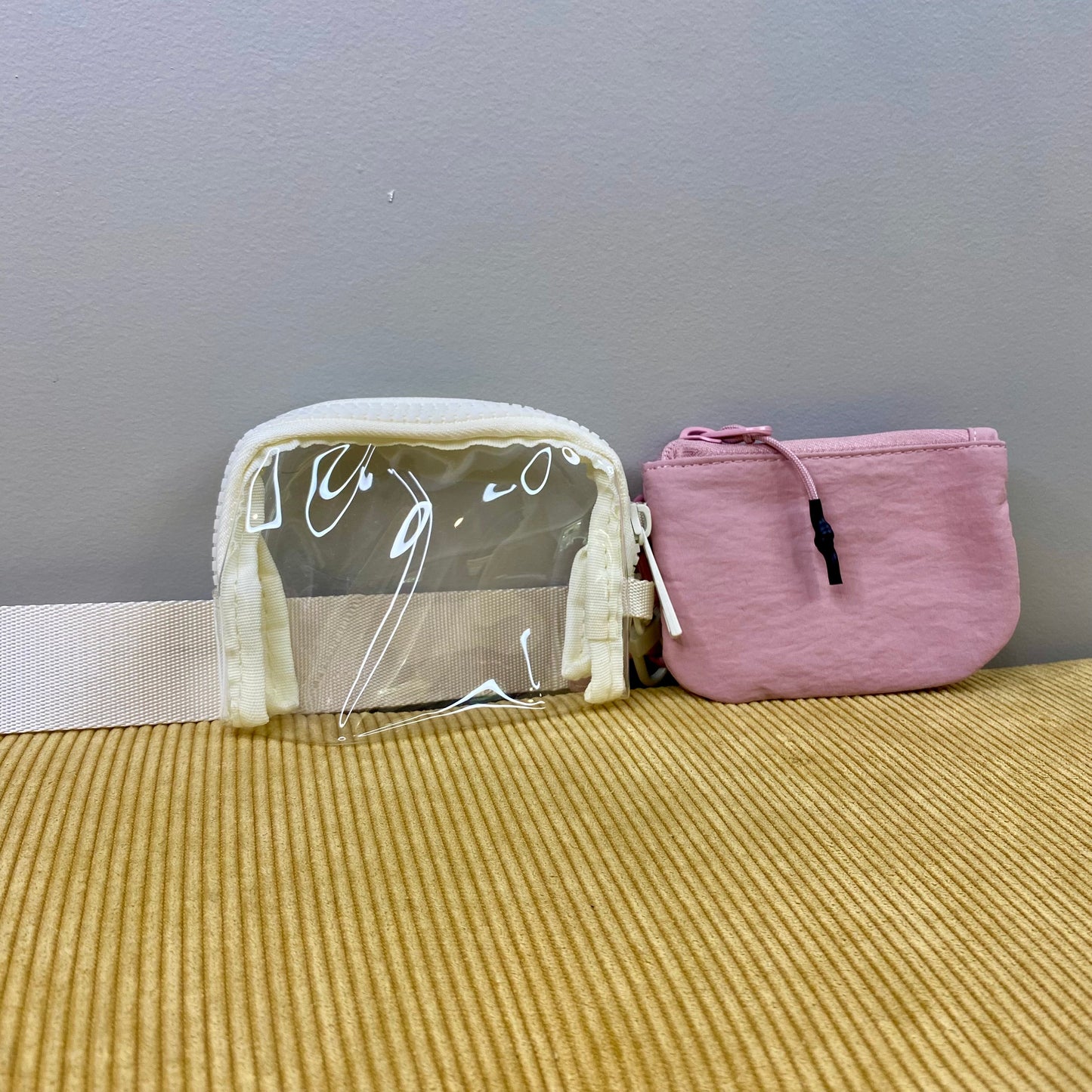 Nylon + Clear Wristlet Double Mini Wallet Set