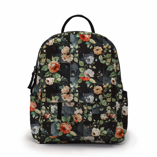 Mini Backpack - Floral On Black