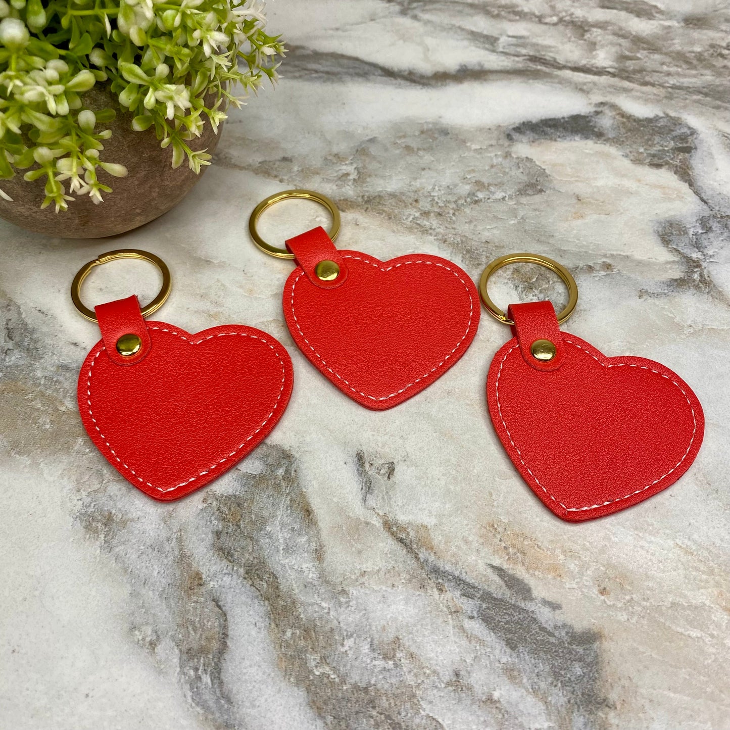 Keychain - Solid Heart - Red