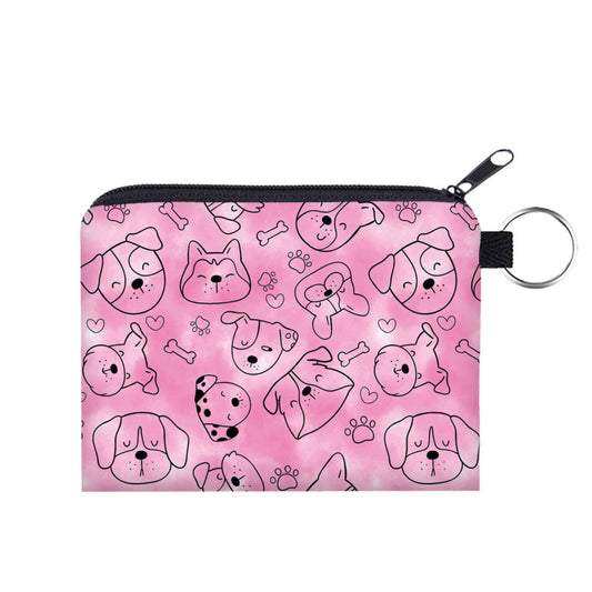 Mini Pouch - Dogs on Pink
