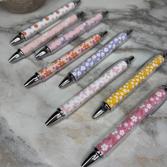 Pen - Clear Design Daisy Floral
