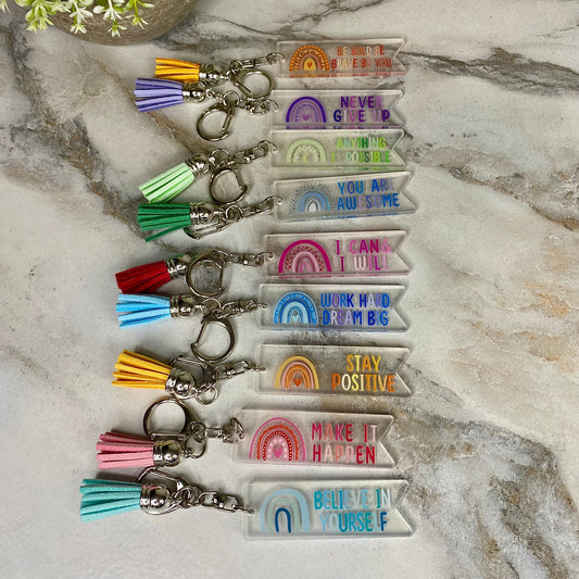Keychains - Clear Acrylic Positivity Mix