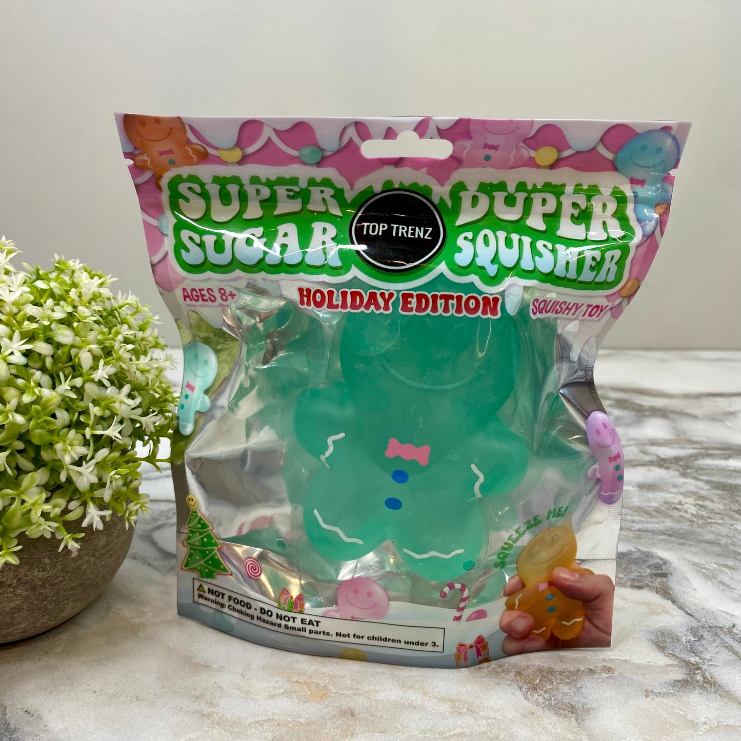 Super Duper Sugar Squisher Toy - Gingerbread Man - Mint