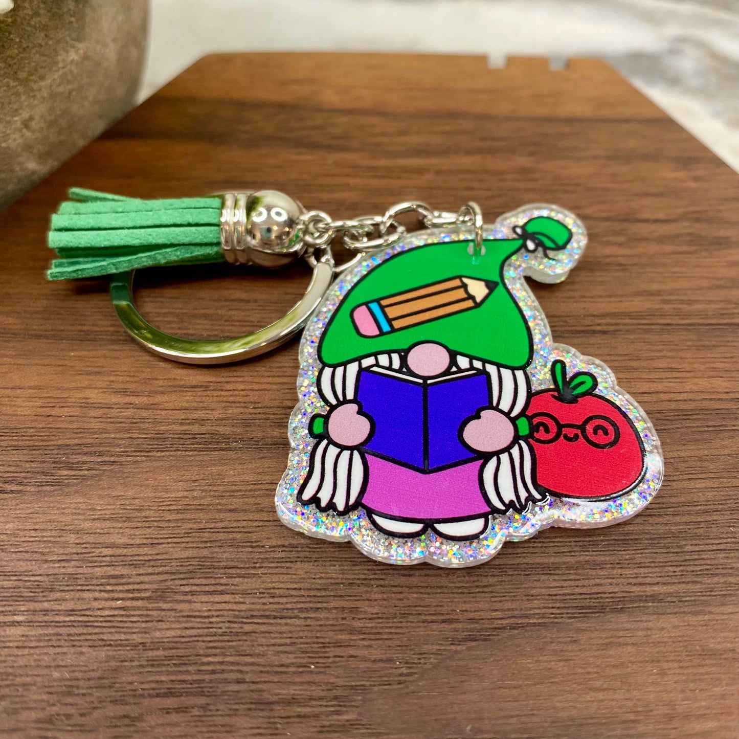 Keychain - Acrylic - Teacher Gnome - #4