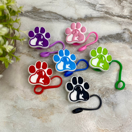 Silicone Straw Toppers Tumbler - Paw #3