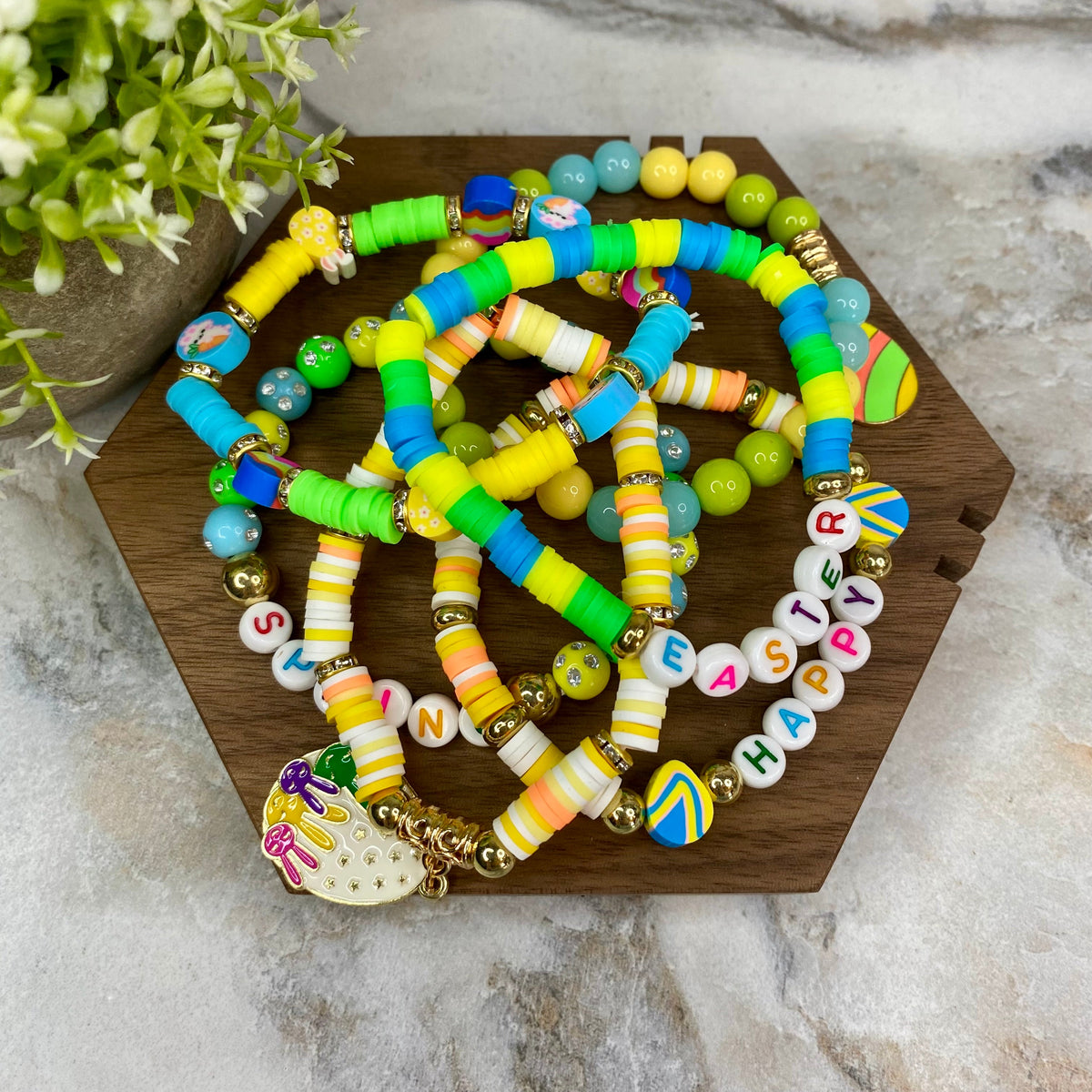 Bracelet - Clay + Bead - Easter Mix #8