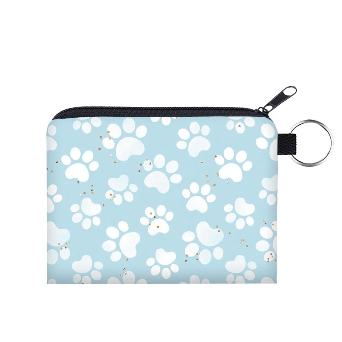 Mini Pouch - Blue Paw Print Dog