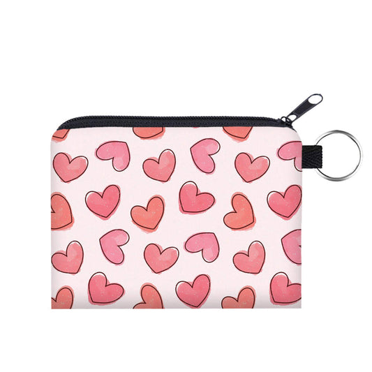 Mini Pouch - Valentine’s Day - Heart Speckles Pink