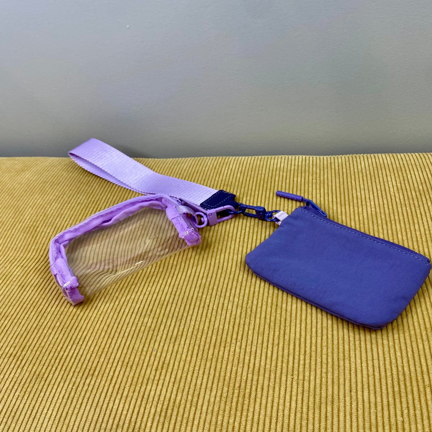 Nylon + Clear Wristlet Double Mini Wallet Set