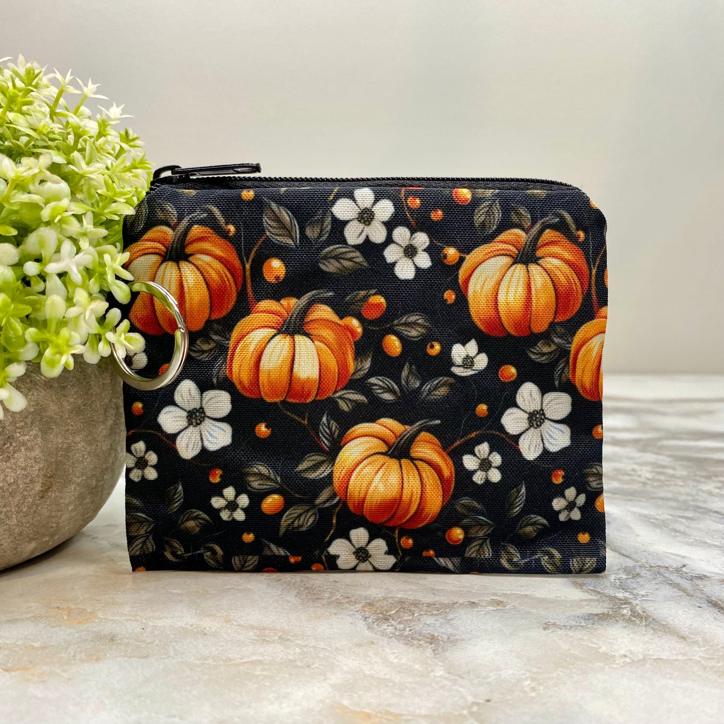 Mini Pouch - Pumpkin Black & White