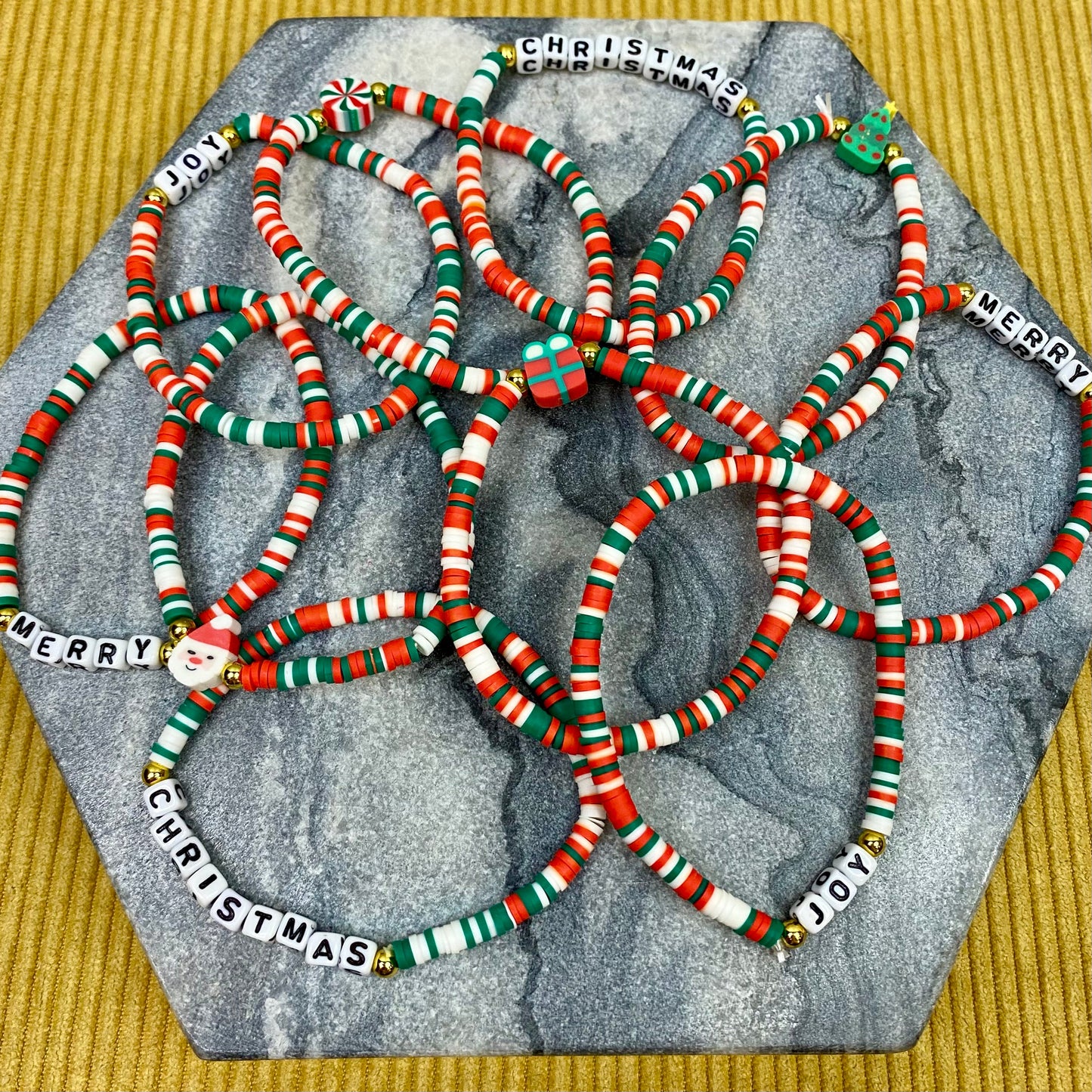 Bracelet - Christmas Clay & Beads