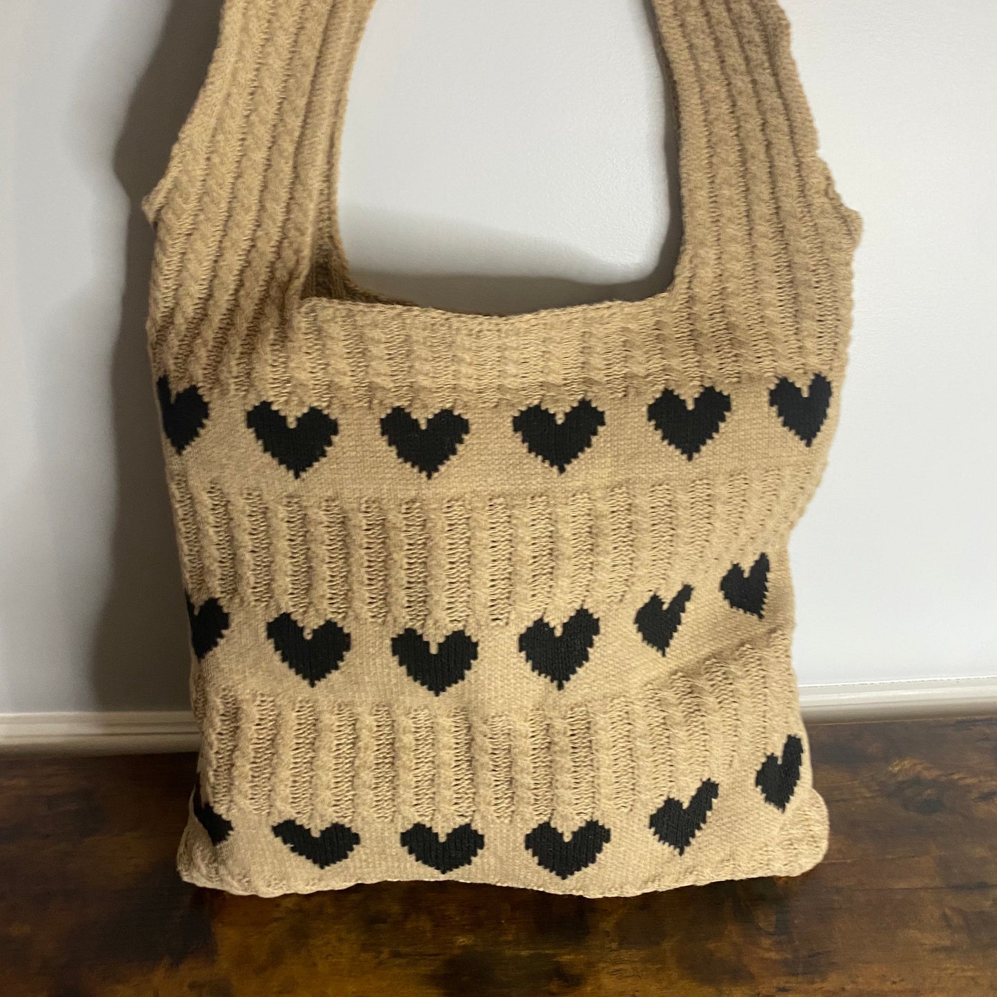 Heart Tote Bag - Knit Sweater