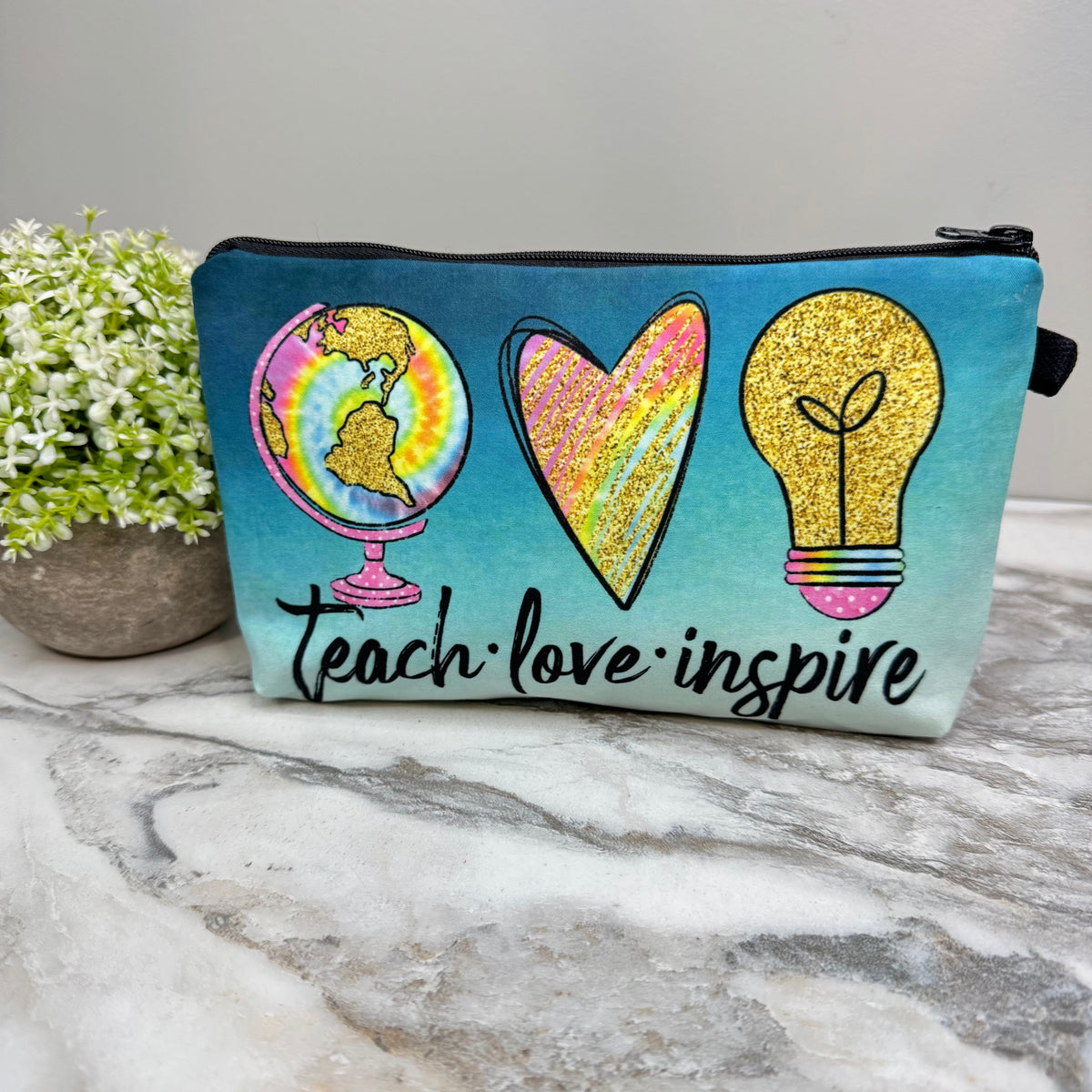 Pouch - Teacher Teach Love Inspire Lightbulb