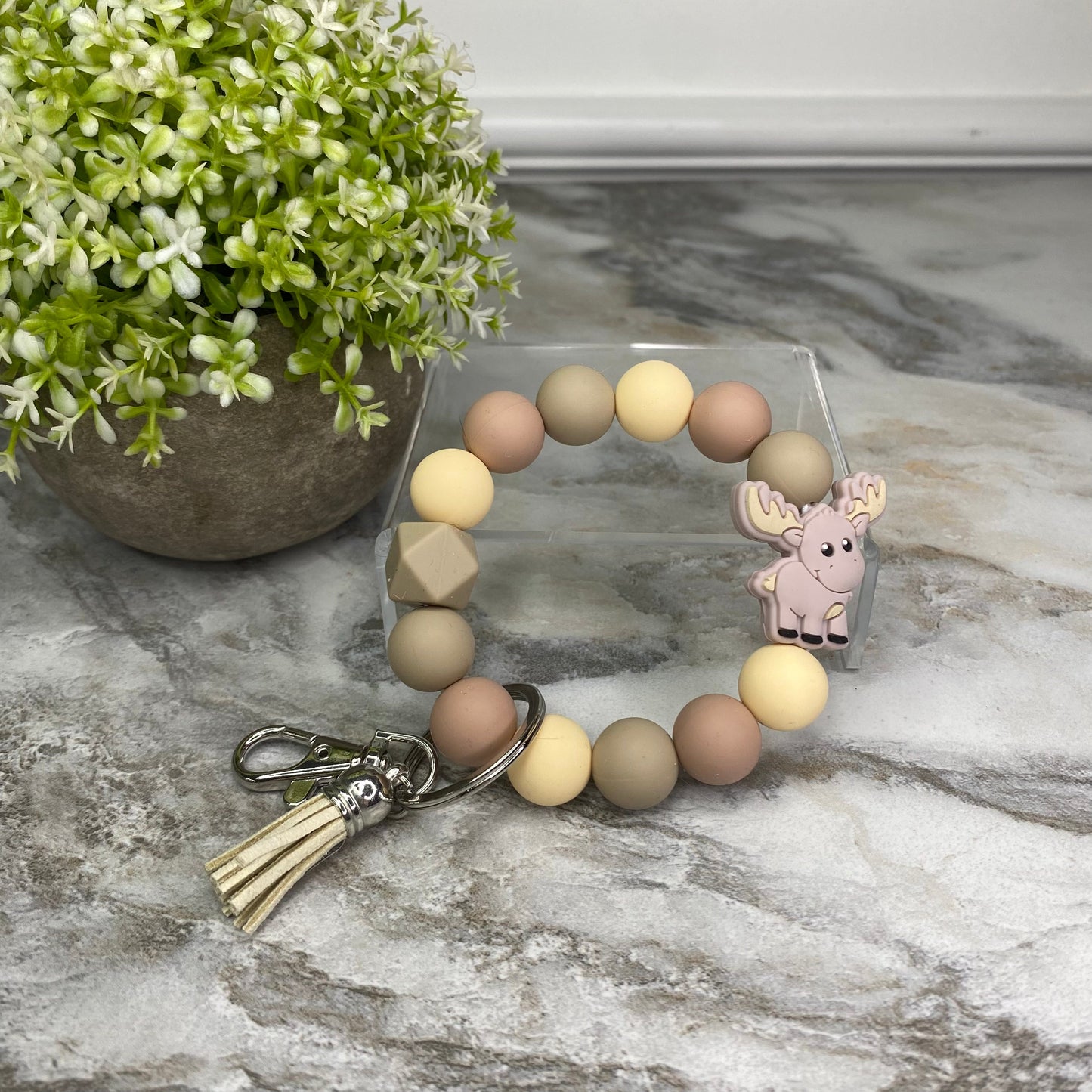 Silicone Bracelet Keychain - Moose - Neapolitan