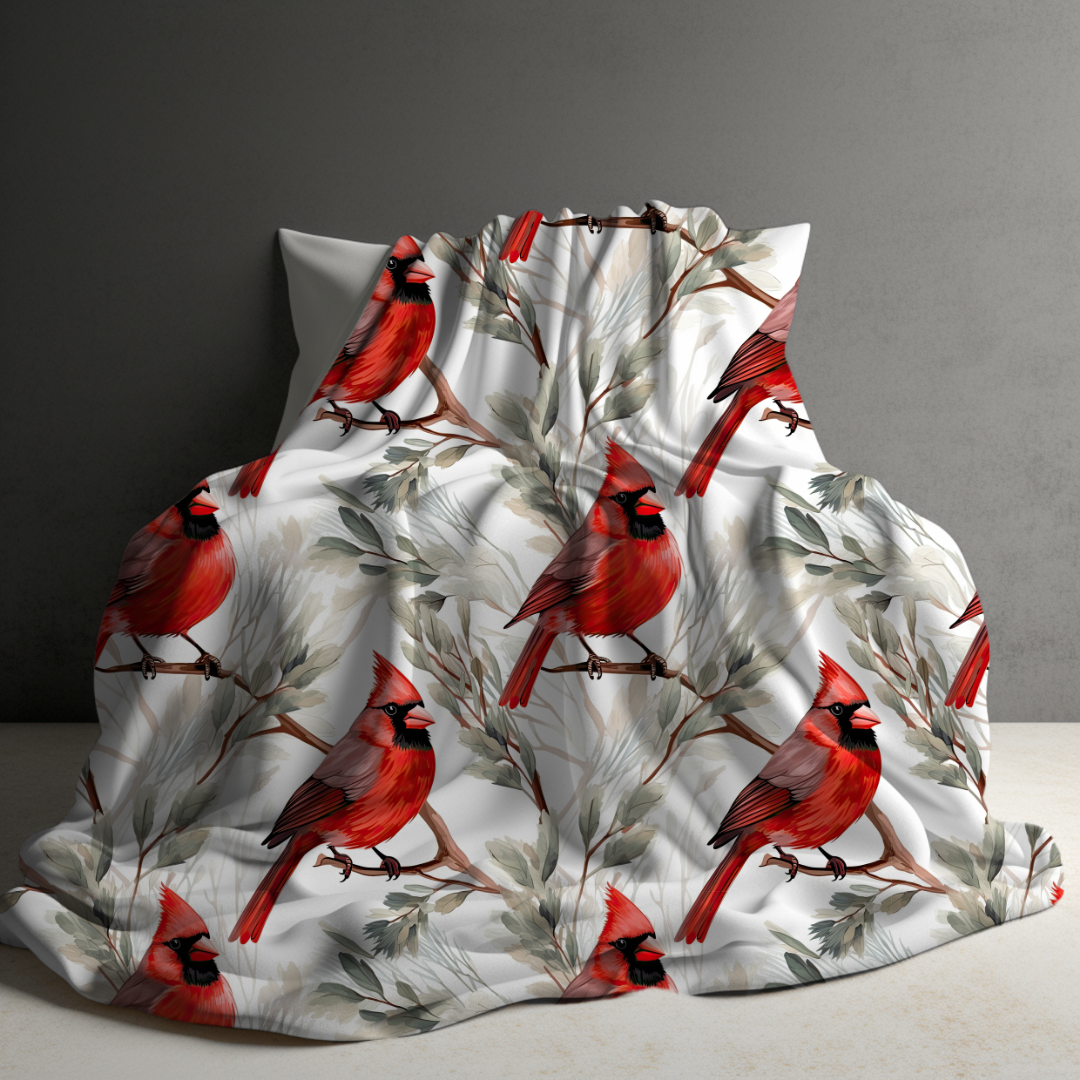 Blanket - Christmas - Red Cardinal - PREORDER