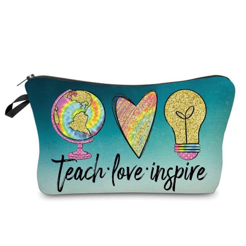 Pouch - Teacher Teach Love Inspire Lightbulb