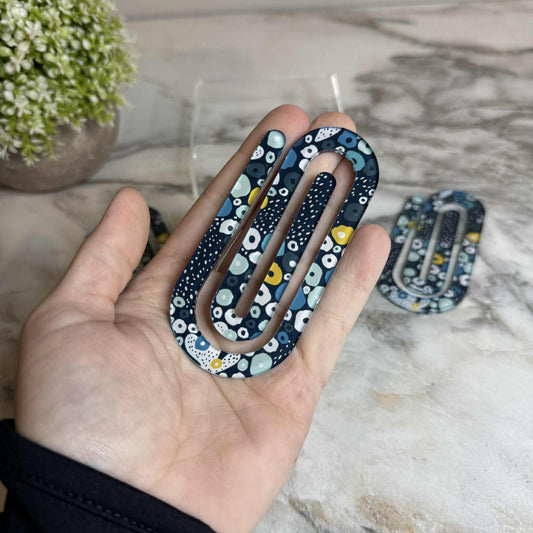 Jumbo Paperclip - Blue Yellow Floral