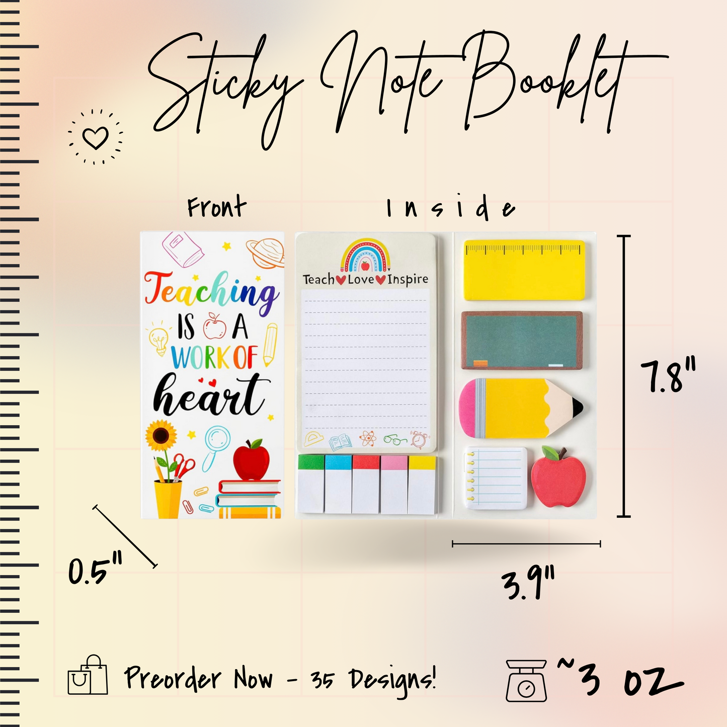 Sticky Note Booklet Set - Thank you Teacher - PREORDER 6/21-6/24